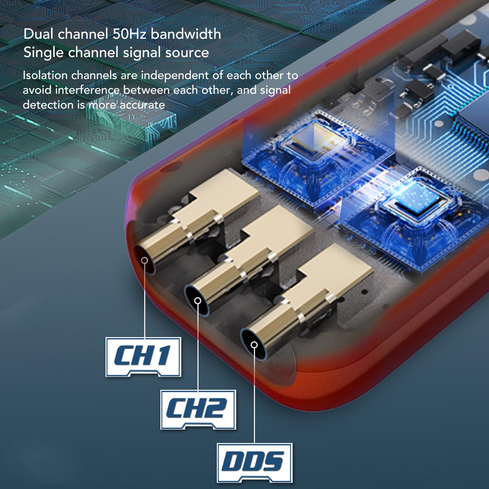 Eujgoov Oszilloskop Multimeter Signalgenerator, ABS Silikon Handheld