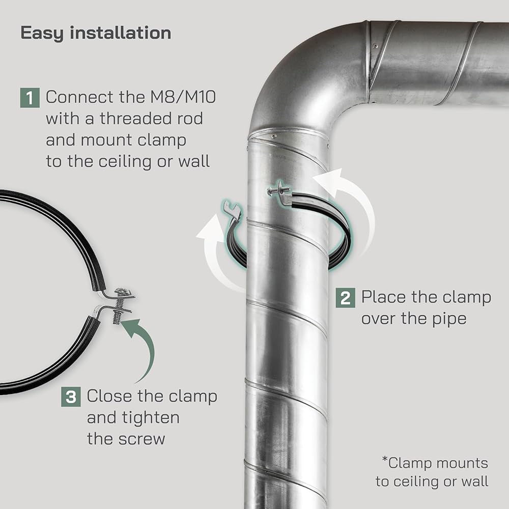 Fascetta Tubolare Ventilation Systems Per &Oslash; 100 Mm - Connettore Gomma Antirumore Nero