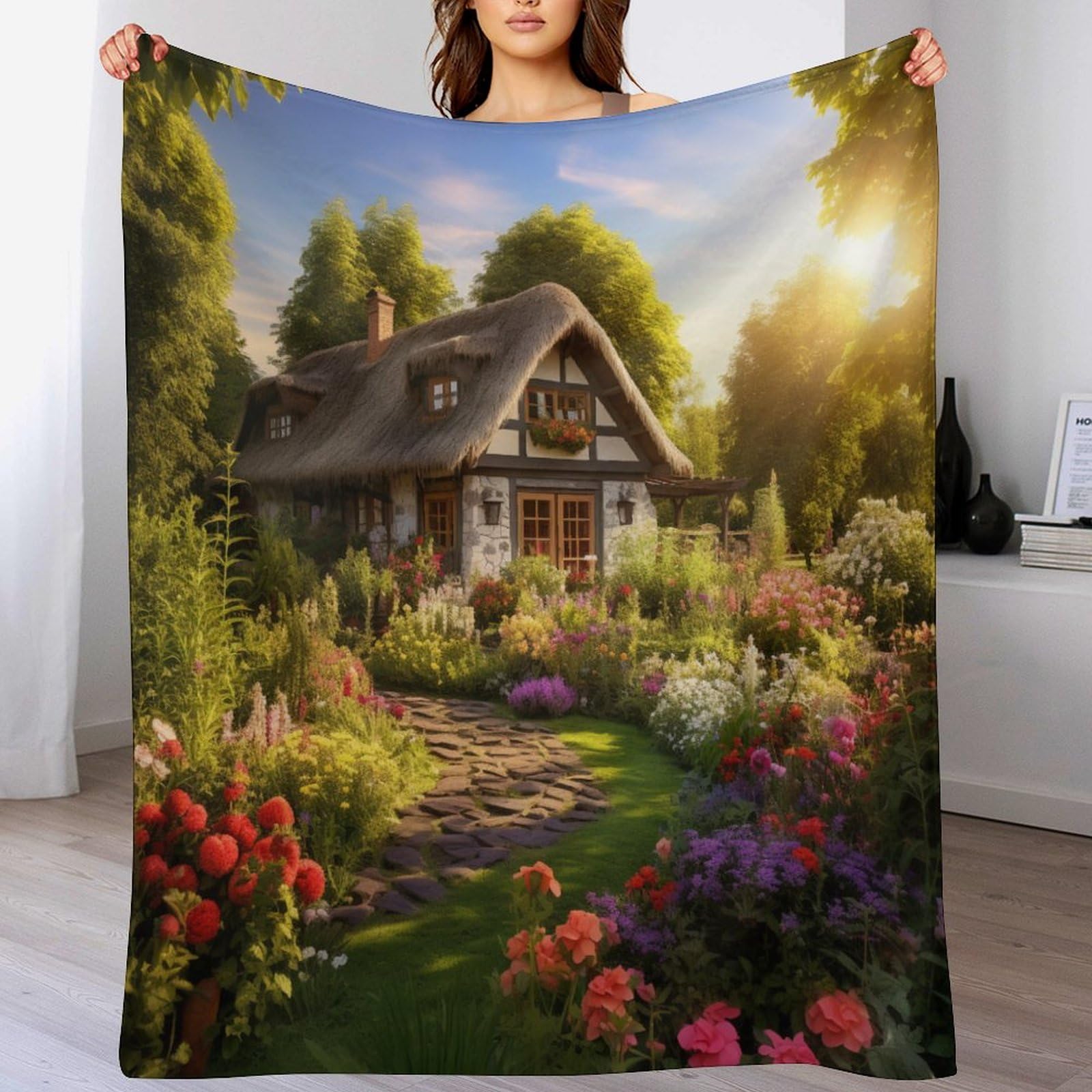 Couverture canapé chalet contre les frissons du télétravail plaid chaud 130x180cm