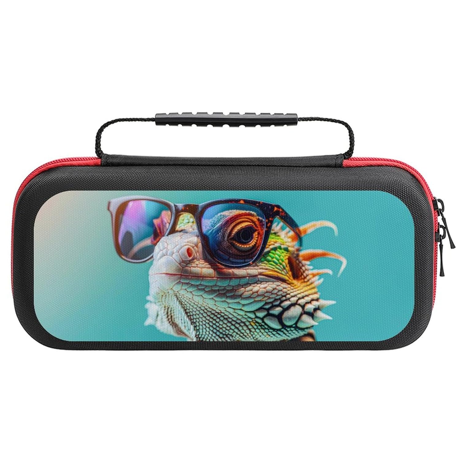 VOSERY Stylish Sunglasses Iguana Case Compatible with Nintendo Switch Case Travel Carry Case Compatible with Switch Lite Oled