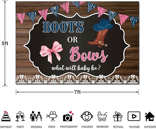 Miniatura 6 de REAGTUGHT Fondo de cumpleaños de vaquero occidental, suministros de fiesta, decoración de fondo de 7 x 5 pies, decoración del salvaje oeste, fondo