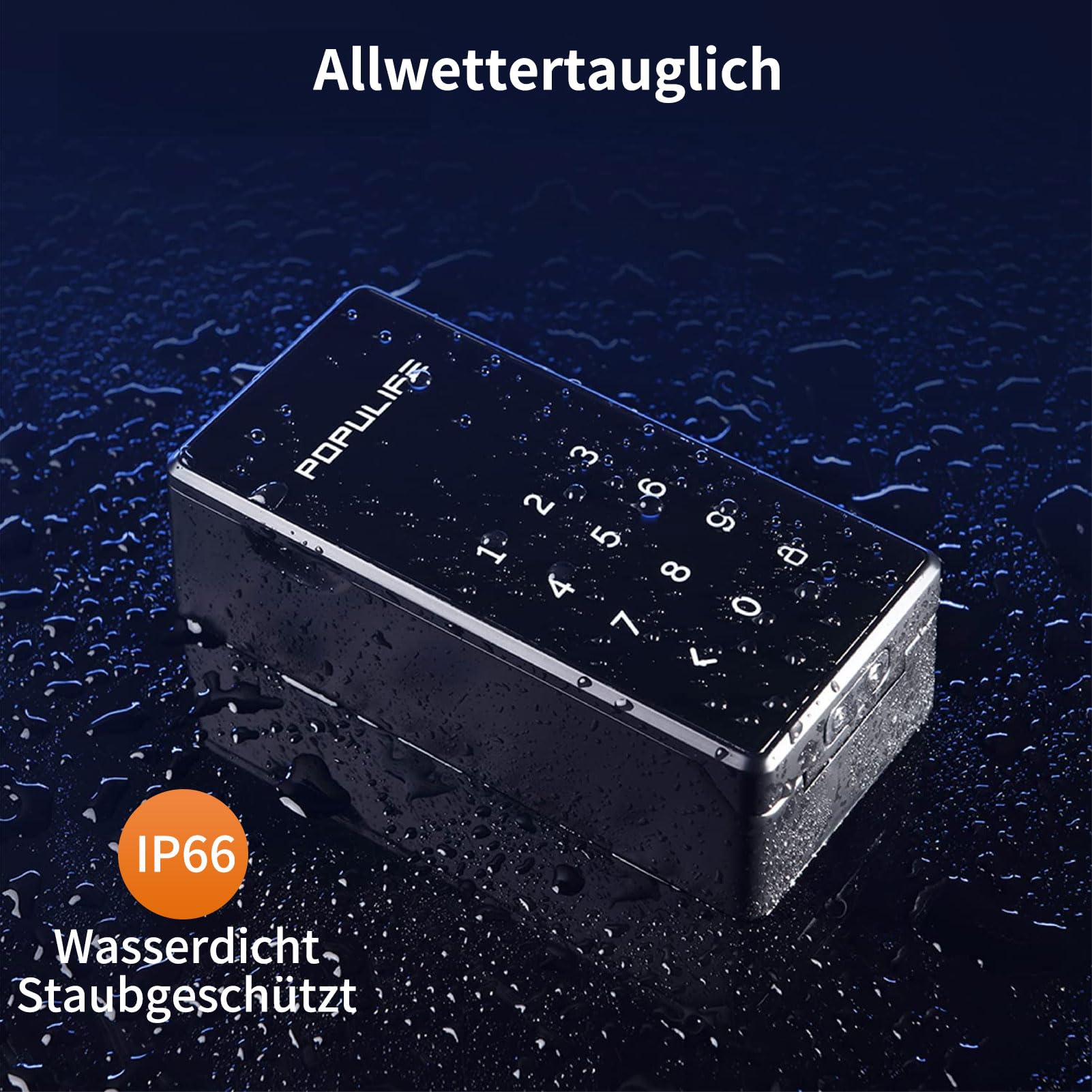 Populife WiFi-Schlüsseltresor mit Gateway, IP66 Wasserdicht, Fernsteuerung, Wandmontierung