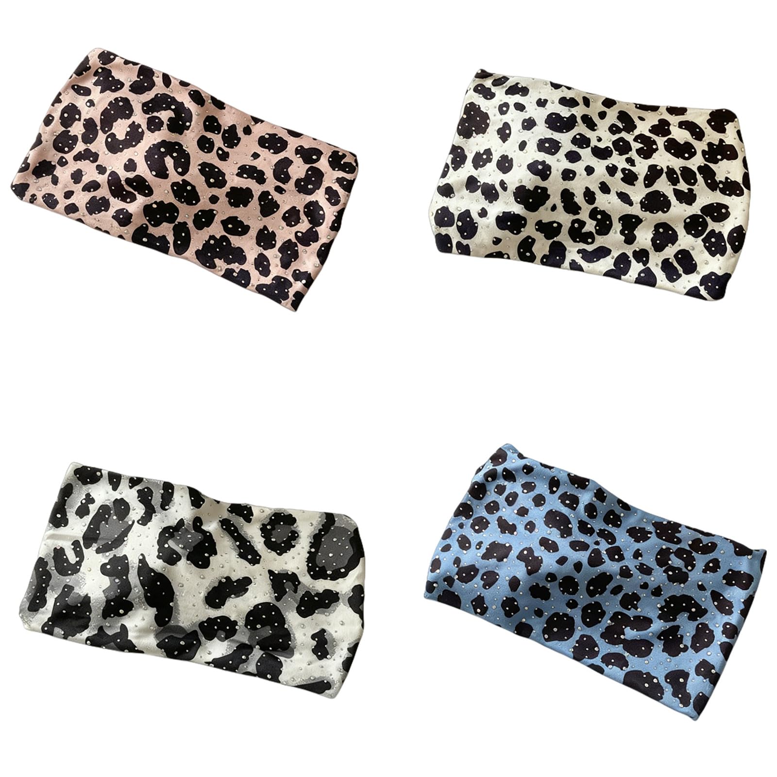 CYUCHENC wide headband 4 Pack Leopard Print Perm Hairband Fashion Hot Girls Wide-brim Knotted Elastic Sports Sweat-absorbent Women-2-four