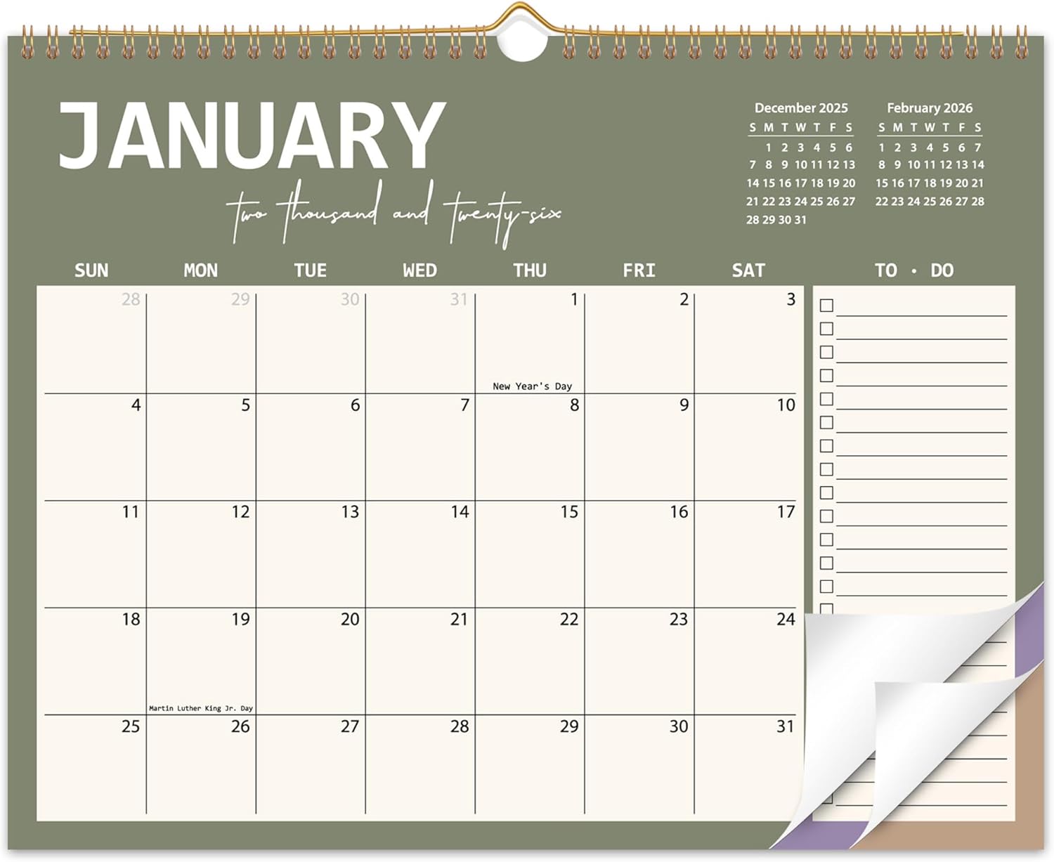 2026 Wall Calendar 12 Months, Wall Calendar from January 2026 to December 2026, Large Hanging Calendar with Thick Paper, Perfect for Home and Office Monthly Organizing & Planning, 14 x11