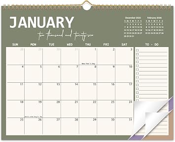 2026 Wall Calendar 12 Months, Wall Calendar from January 2026 to December 2026, Large Hanging Calendar with Thick Paper, Perfect for Home and Office Monthly Organizing & Planning, 14" x11"