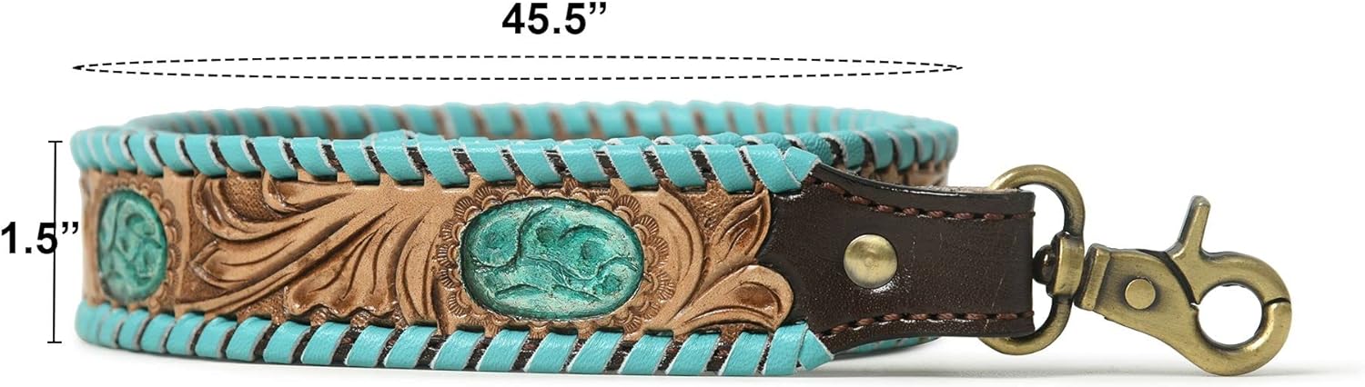 Sude Women Real Cow Leather Cross Body Western Handbags Lining Brass Hardware Hand Tooled,Paint Handmade Shoulder Purse Straps for Replaceable (1.5)