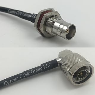 10 feet RG58 BNC FEMALE BIG BULKHEAD to N MALE ANGLE Pigtail Jumper RF coaxial cable 50ohm Quick USA Shipping