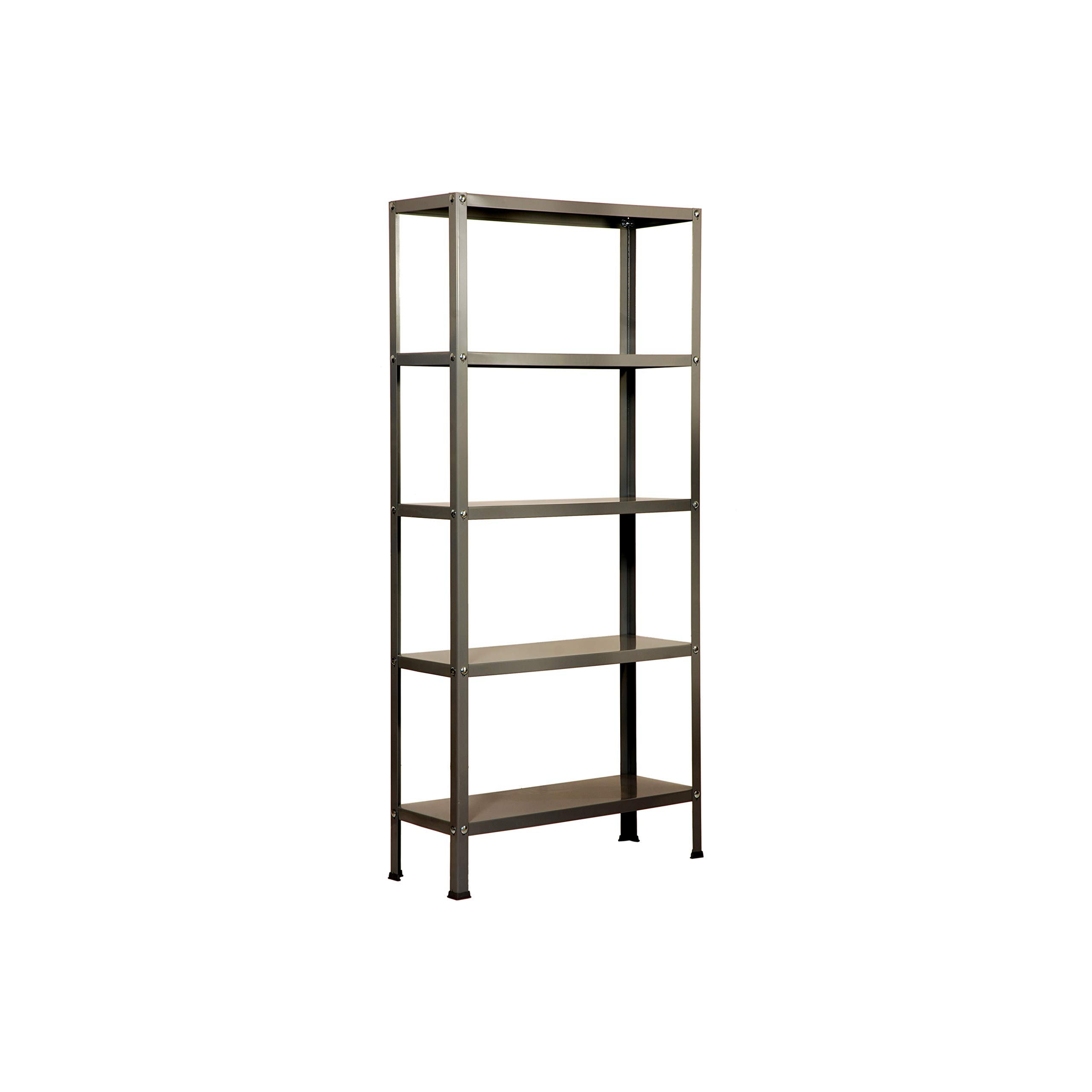 Simon Rack Librería Estanteria Salon, 1800x800x300 mm, 5 Alturas, Estilo Industrial, Metálica, Gris - Simon Home