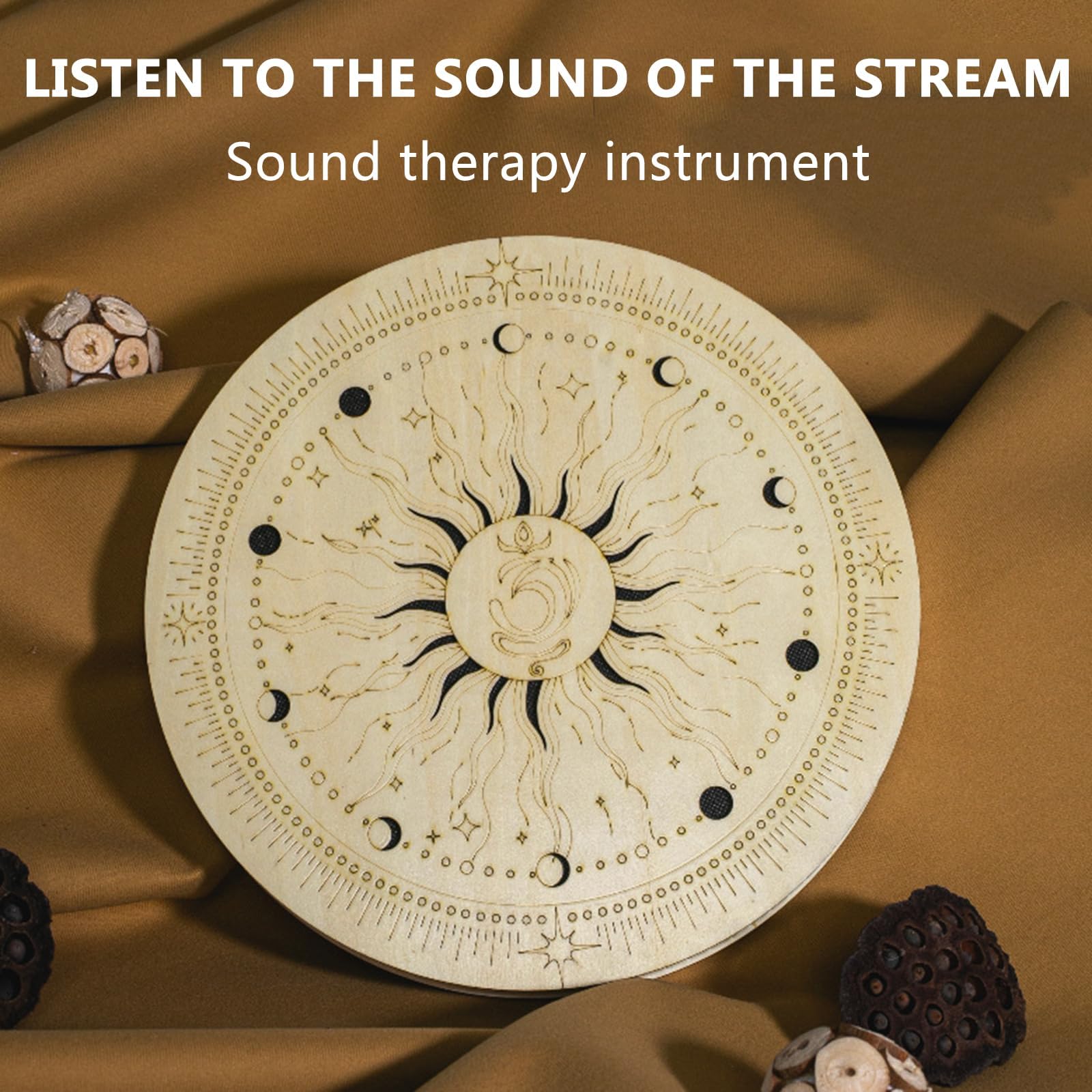 COYEUX Tambor oceánico Rain Disk de 11,8 Pulgadas, Tambor de Ondas curativas para la Mano, para música Espiritual, reflexión, Lleva los Sonidos de la Naturaleza a tu hogar