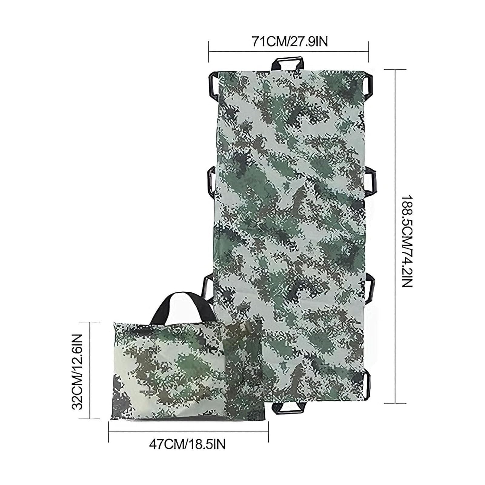 Civière Médicale Brancard De Transport Portable, Avec 10 Poignées En Caoutchouc Et Sac De Transport — Brancard Souple Pour Chiens Et Animaux — Dispositif De Transfert Pour L'évacuation
