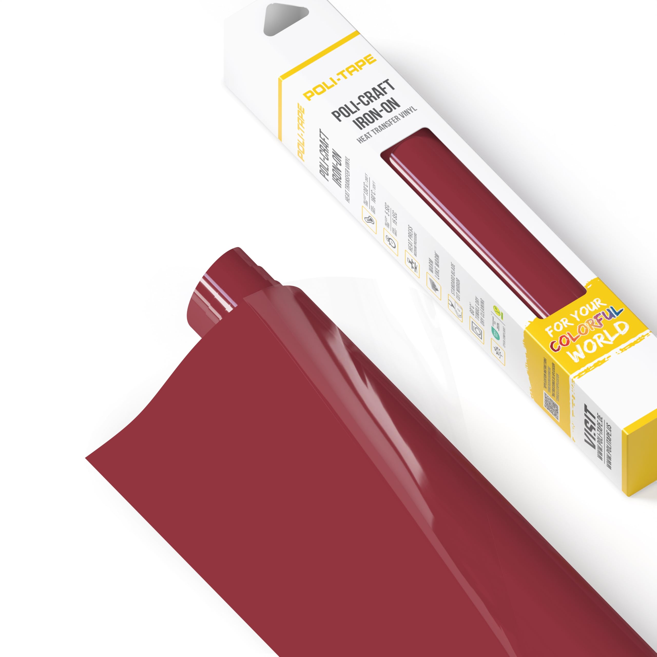 POLI-FLEX® TURBO® - Transferfolie für Textilien - Flexfolie zum Aufbügeln, Plotterfolie für DIY Shirts, Kaminrot matt (NEU), 30,5 cm x 122 cm