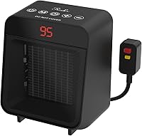 Vista 1 de Reaks PTC Ceramic Space Heater with ALCI Safety Plug for Bathroom and Indoor Use, 1500W Electric Heater with 59-95°F Digital Thermostat, 12H Timer