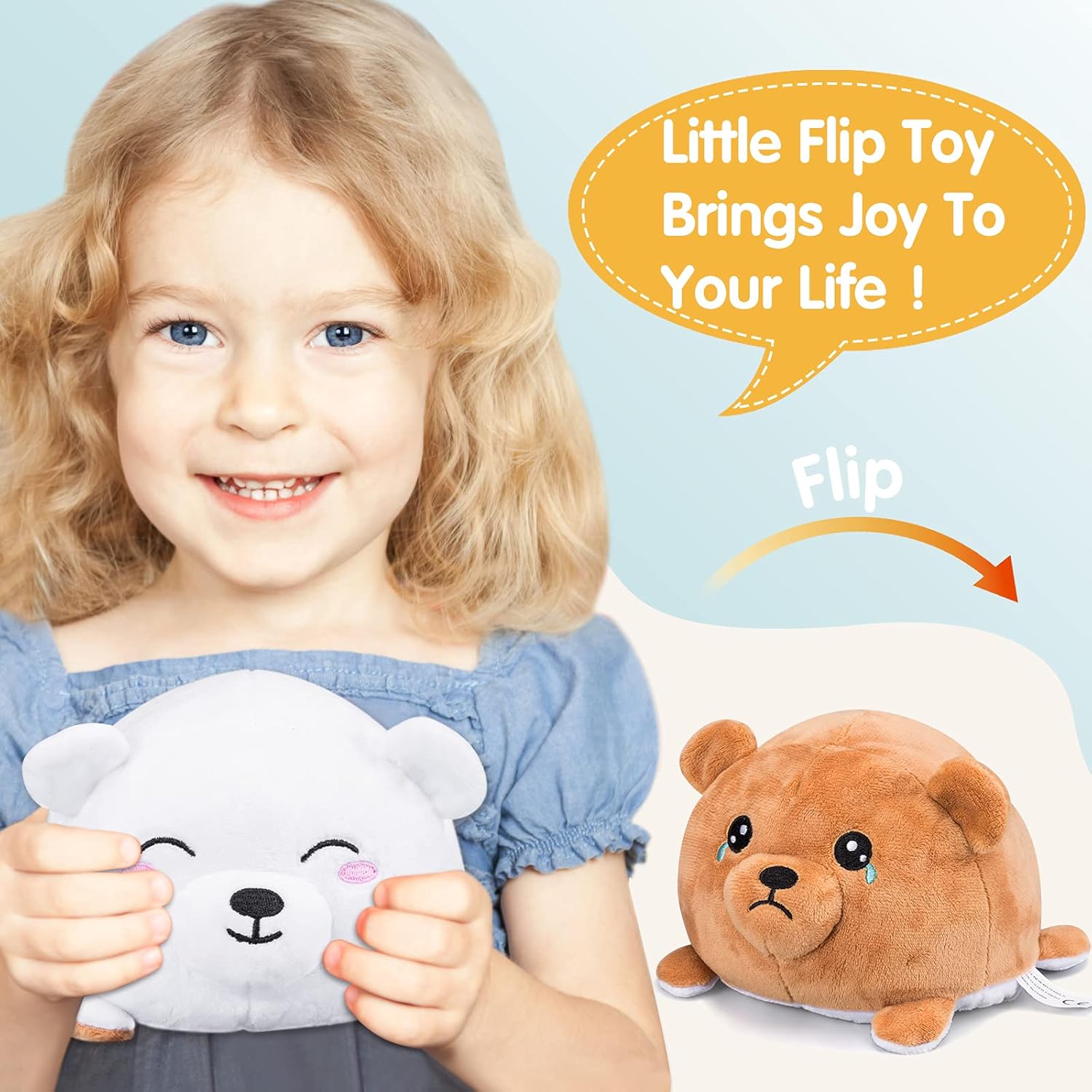 Buy DoubleSided Flip Plush Toy,Reversible Polar Bear Stuffed Animal Mood Plush Flip Show Your