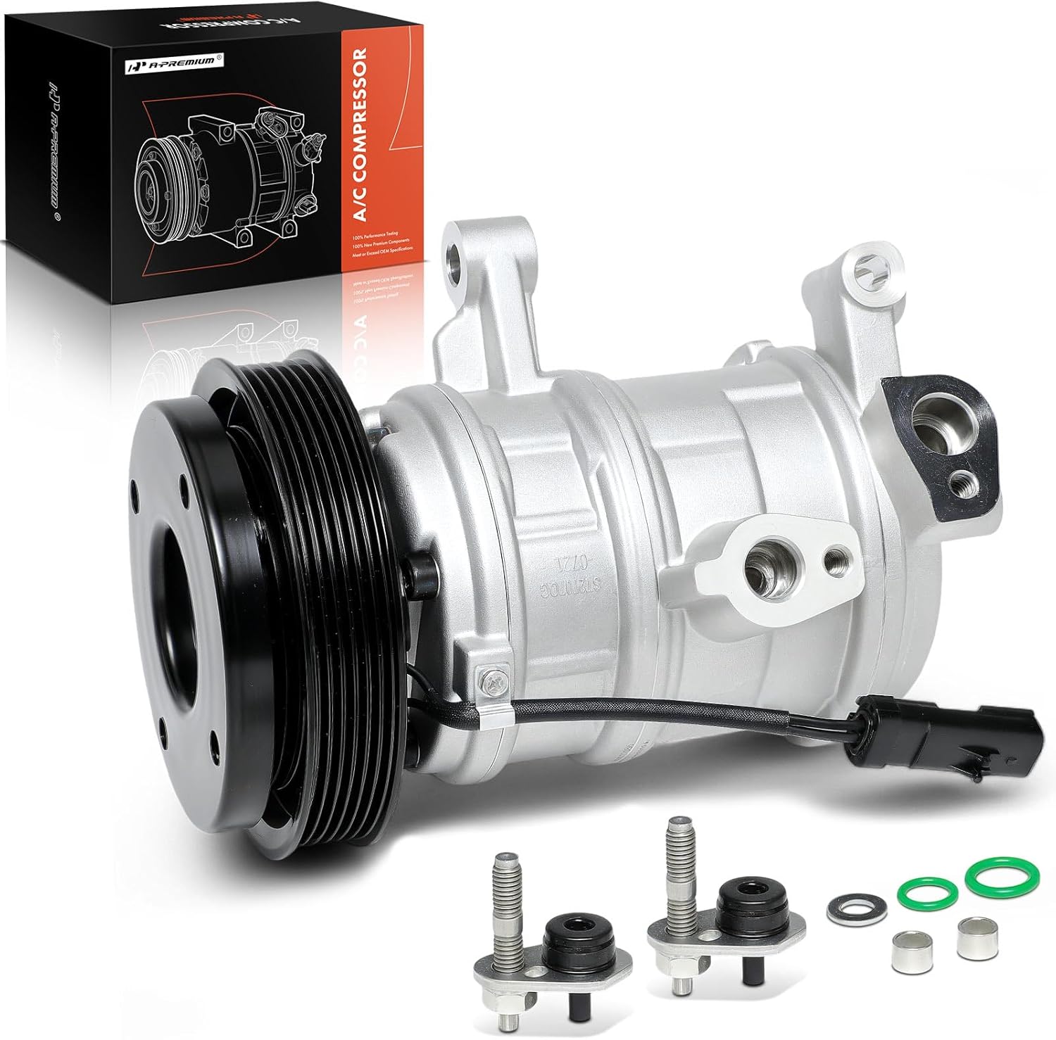 A-Premium Air Conditioner AC Compressor with Clutch Compatible with Chrysler Aspen, Dodge Durango, Jeep Commander, Volkswagen Touareg, 10SR17E Style