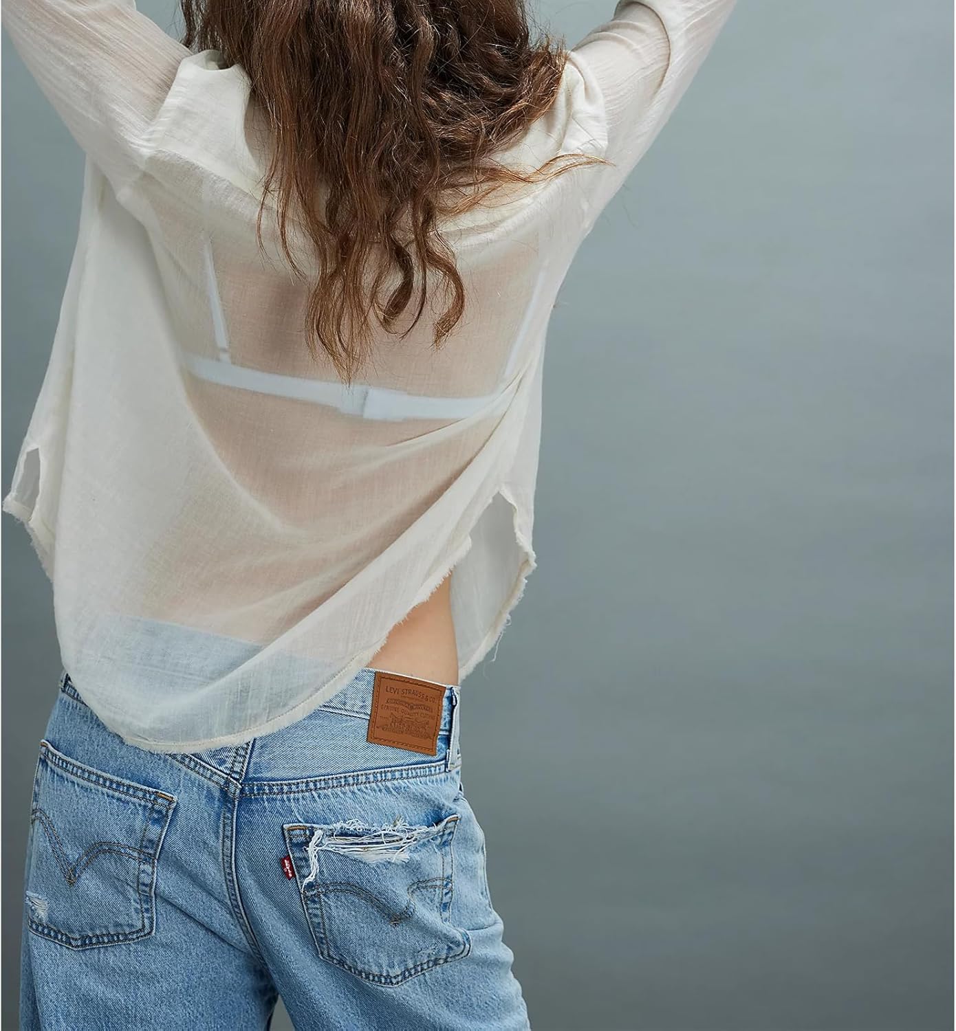 Womens Flowy Bow Front Tie Top Y2k Long Sleeve Peplum Ruffle Lace Trim Shirt Sheer V Neck Beach Lightweight Blouse - Image 5