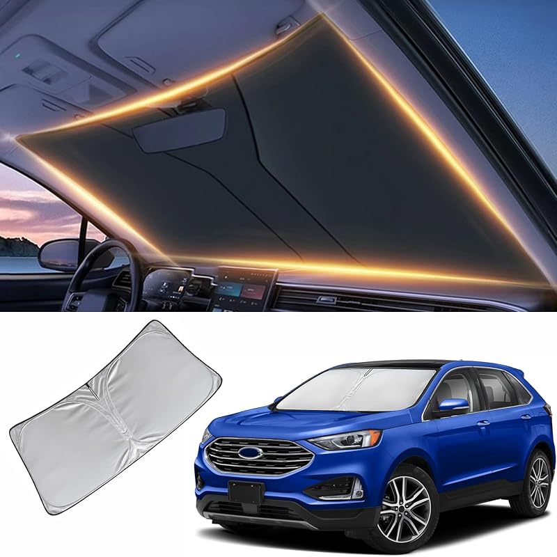 Protetor Solar para Para-brisa Ford Edge 2015 a 2025 em Tecido Azul LZYYQX