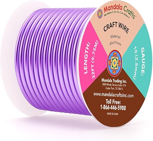 Miniatura 718 de Mandala Crafts - Alambre de aluminio anodizado de calibre 22 para hacer joyas - 137.2 m de alambre flexible surtido y coloreado - Doble para bonsái