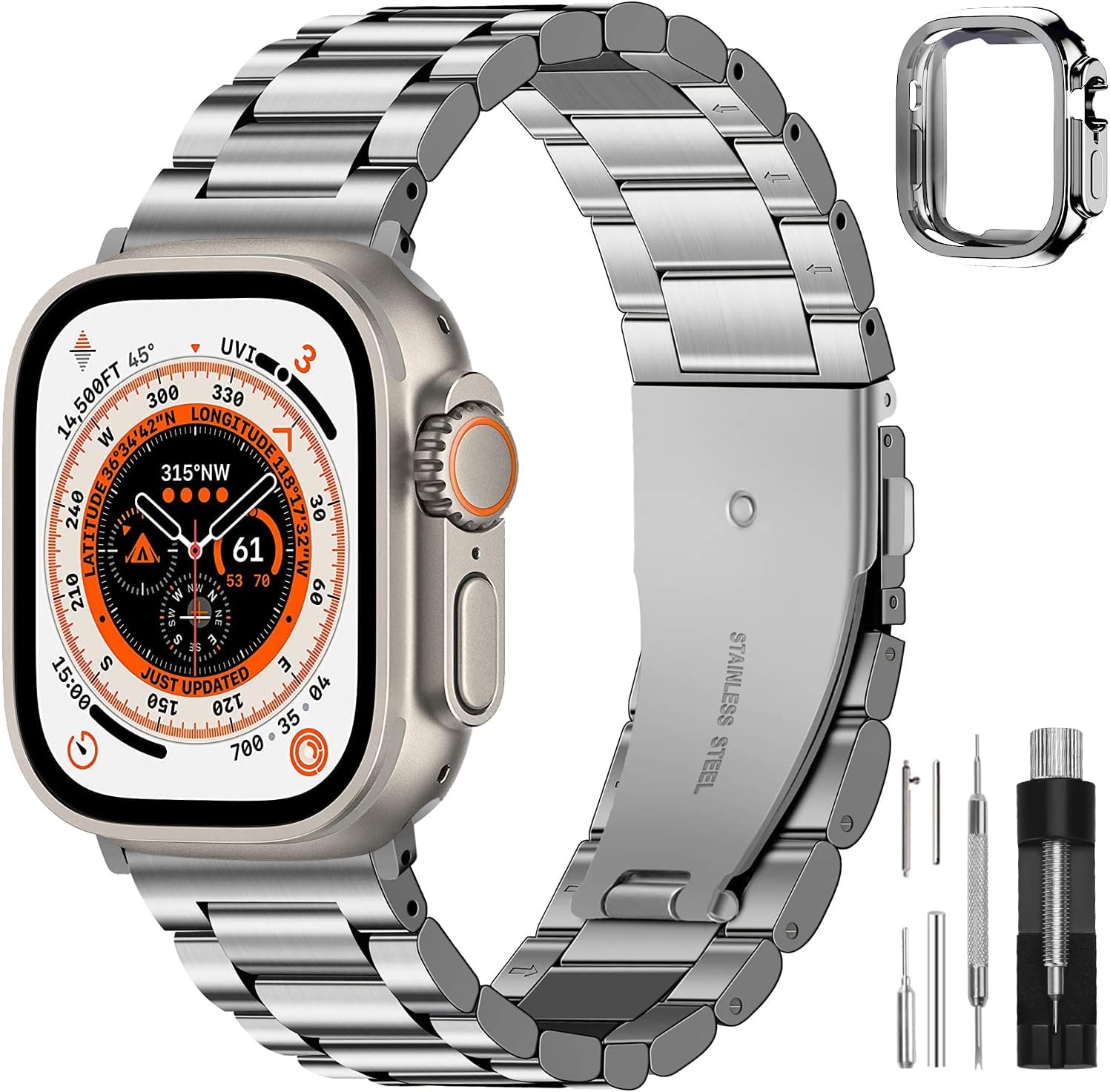 Fullmosa Compatible Apple Watch Ultra Bracelet 49mm avec Coque,Bracelet