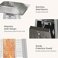 Vista 9 de EAST OAK Pyramid - Calentador de patio al aire libre, 48,000 BTU, calentador de propano de tubo de vidrio de cuarzo, sistema de triple protección