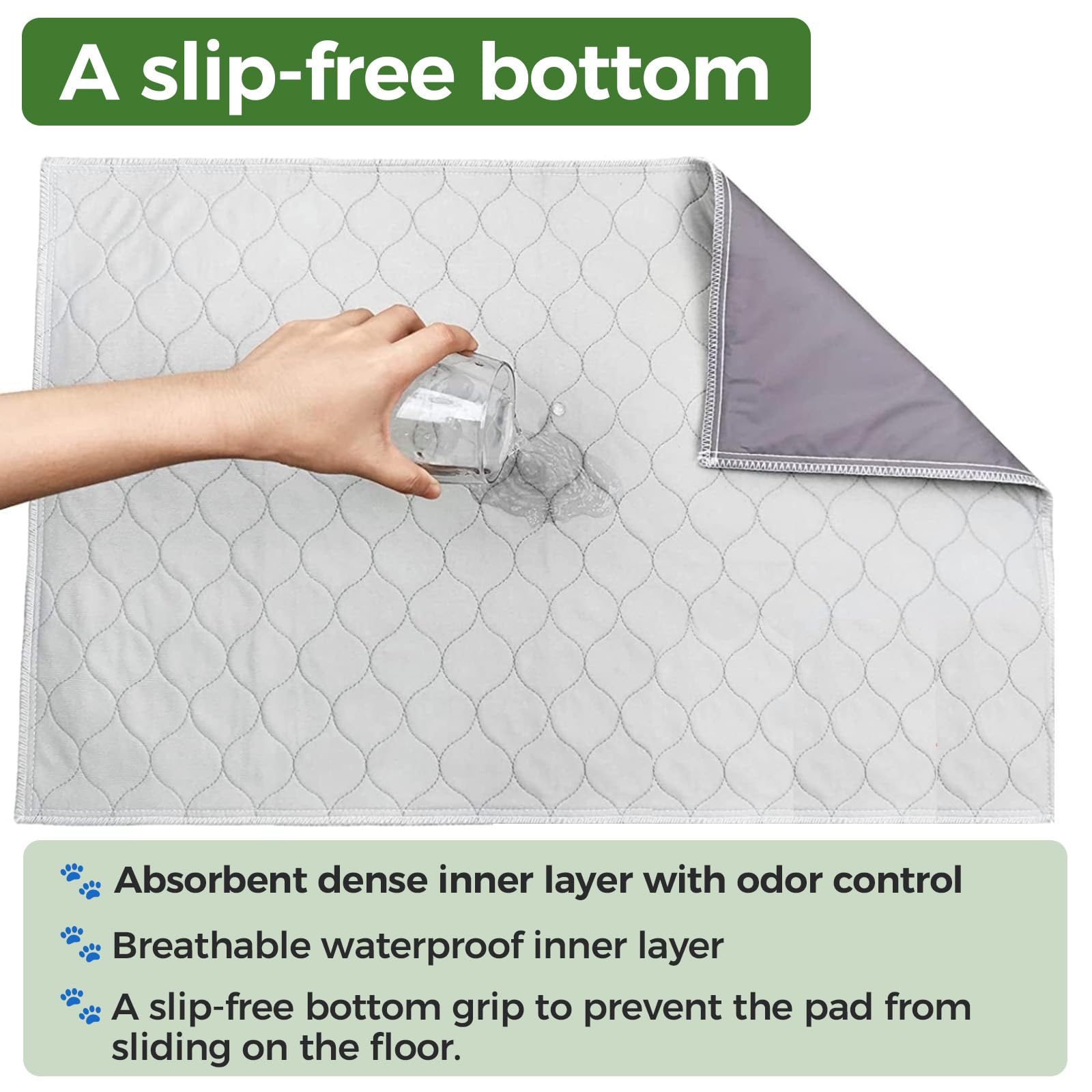 Tapis de propreté chien, Système de Toilette en Gazon Artificiel à 3 Couches, Litière Portable pour Chiens pour l’Apprentissage de la Propreté en Intérieur et Extérieur, 50 x 40 cm (avec pipi pad)