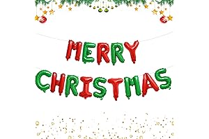 Tellpet Merry Christmas Letter Balloons Banner: Festive Backdrops for Holiday Photo Memories