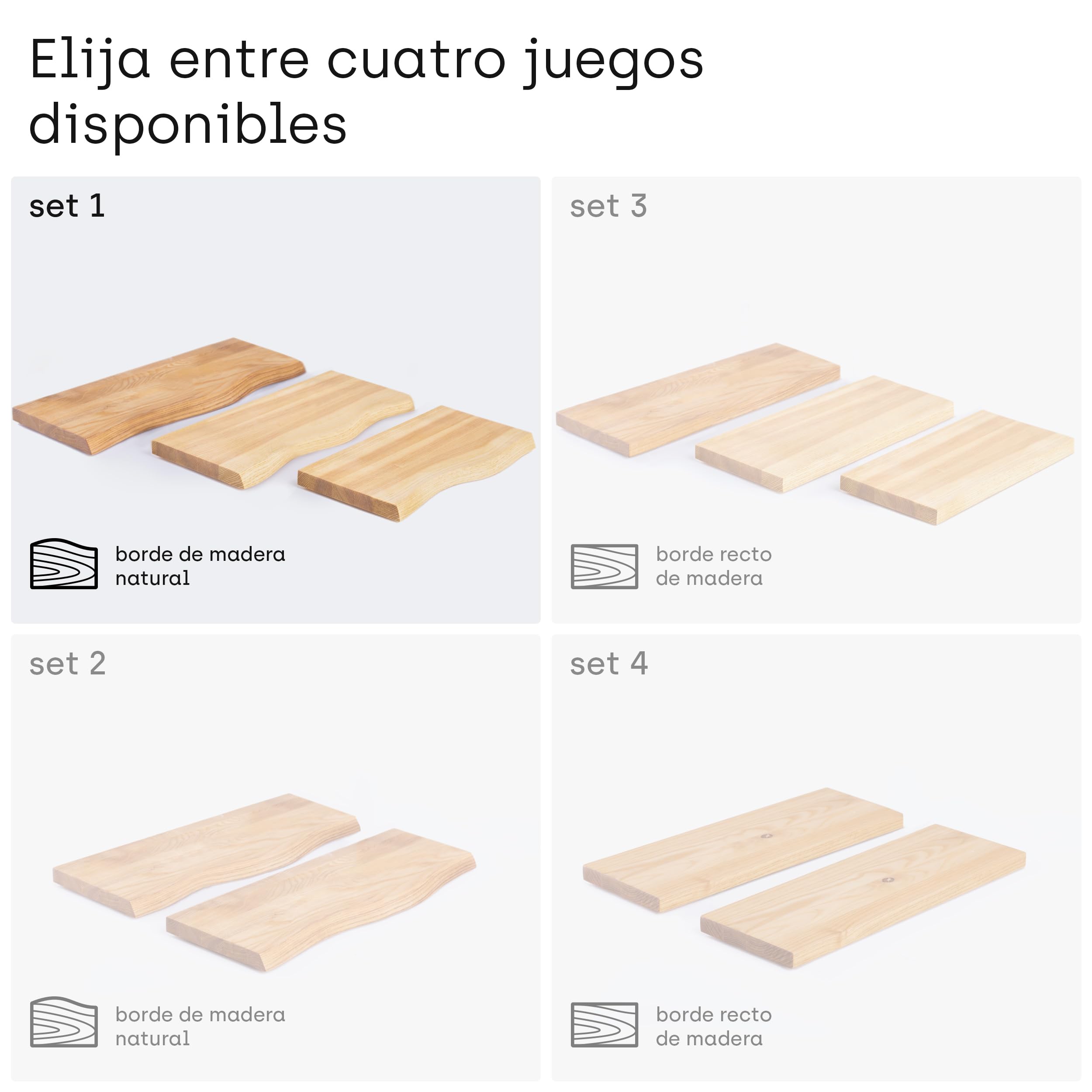 LAMO Manufaktur Estante de Pared de Madera de 3 Piezas con Montaje Invisible 40/35/30cm | Estante de Pared de Madera auténtica 100% | Set estantes de Pared 1 Borde oflis Color: Natural