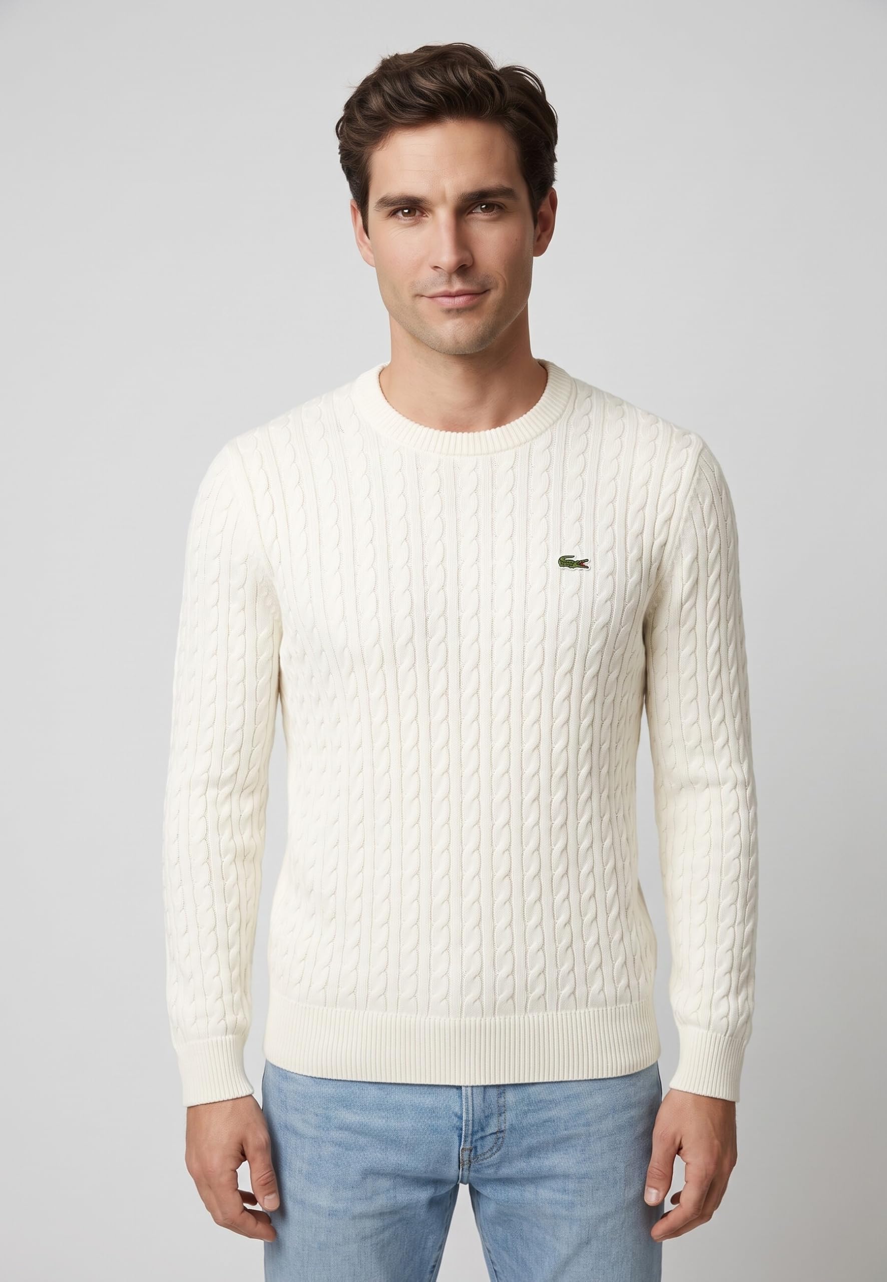 Lacoste Maglione Inverno ah7627 x0n Farina/Verde