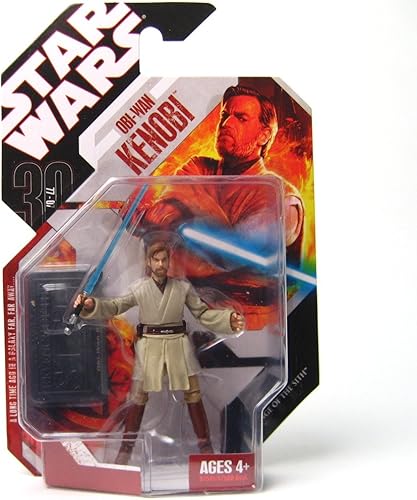 Star Wars Saga 2008 30th Anniversary Wave 1 Figura de acción Obi-Wan Kenobi en plataforma de lava