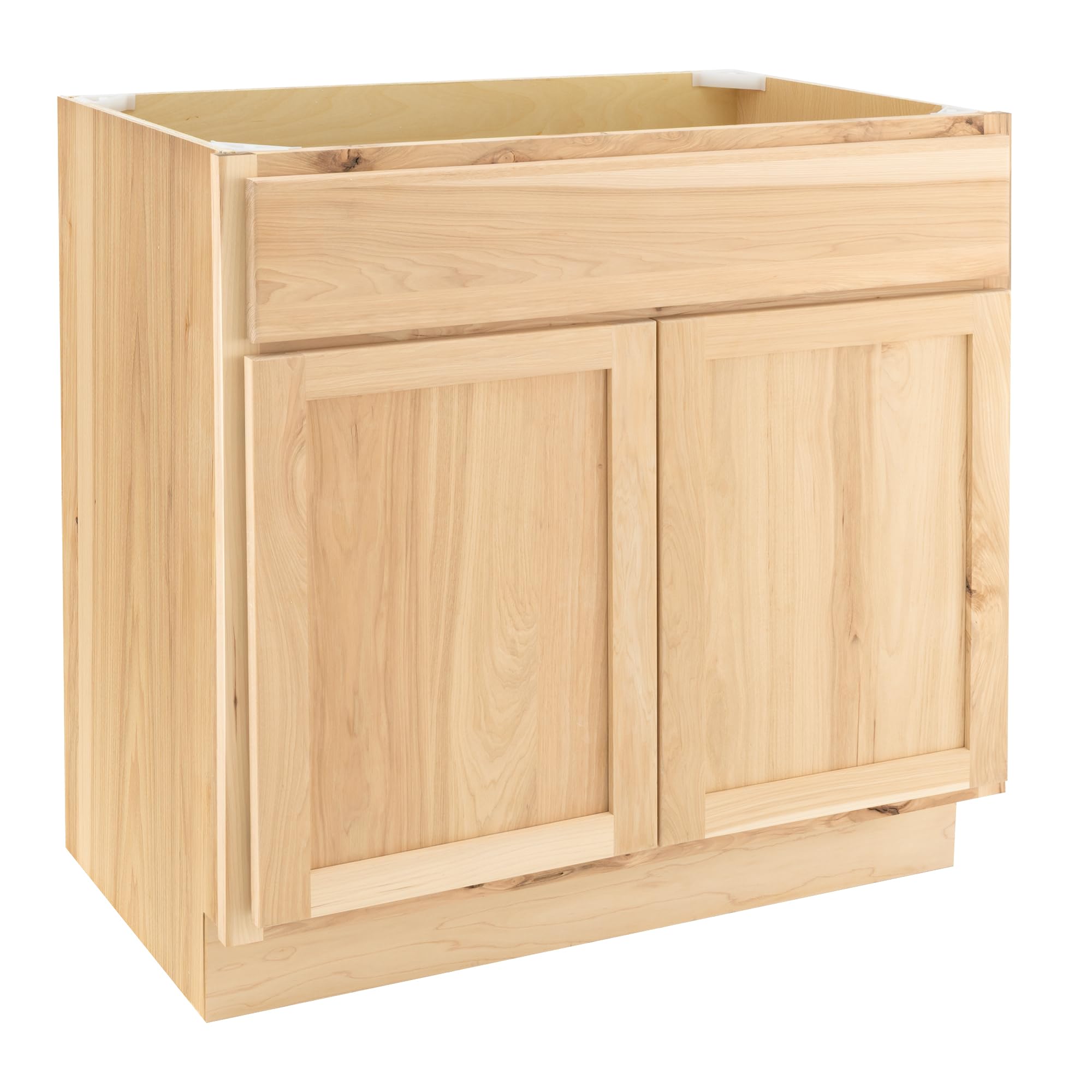 Quicklock RTA (Ready-to-Assemble) | Bathroom Vanity Cabinets - Shaker Style | Made in America | Soft Close Hardware | (Raw Hickory, 36" W x 34.5" H x