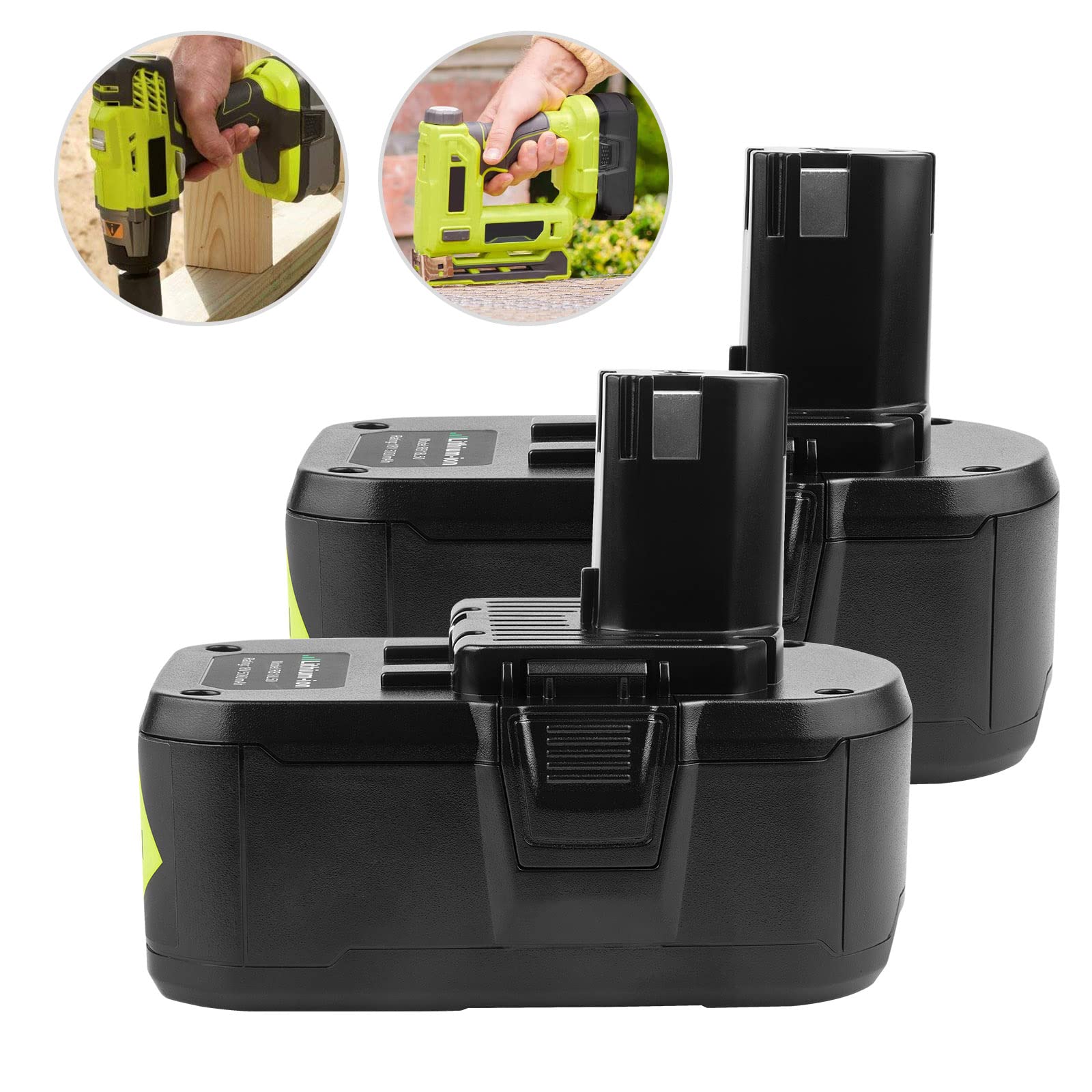 2 stuks 5500 mAh reserveaccu voor Ryobi 18V RB18L50 accu RB18L15