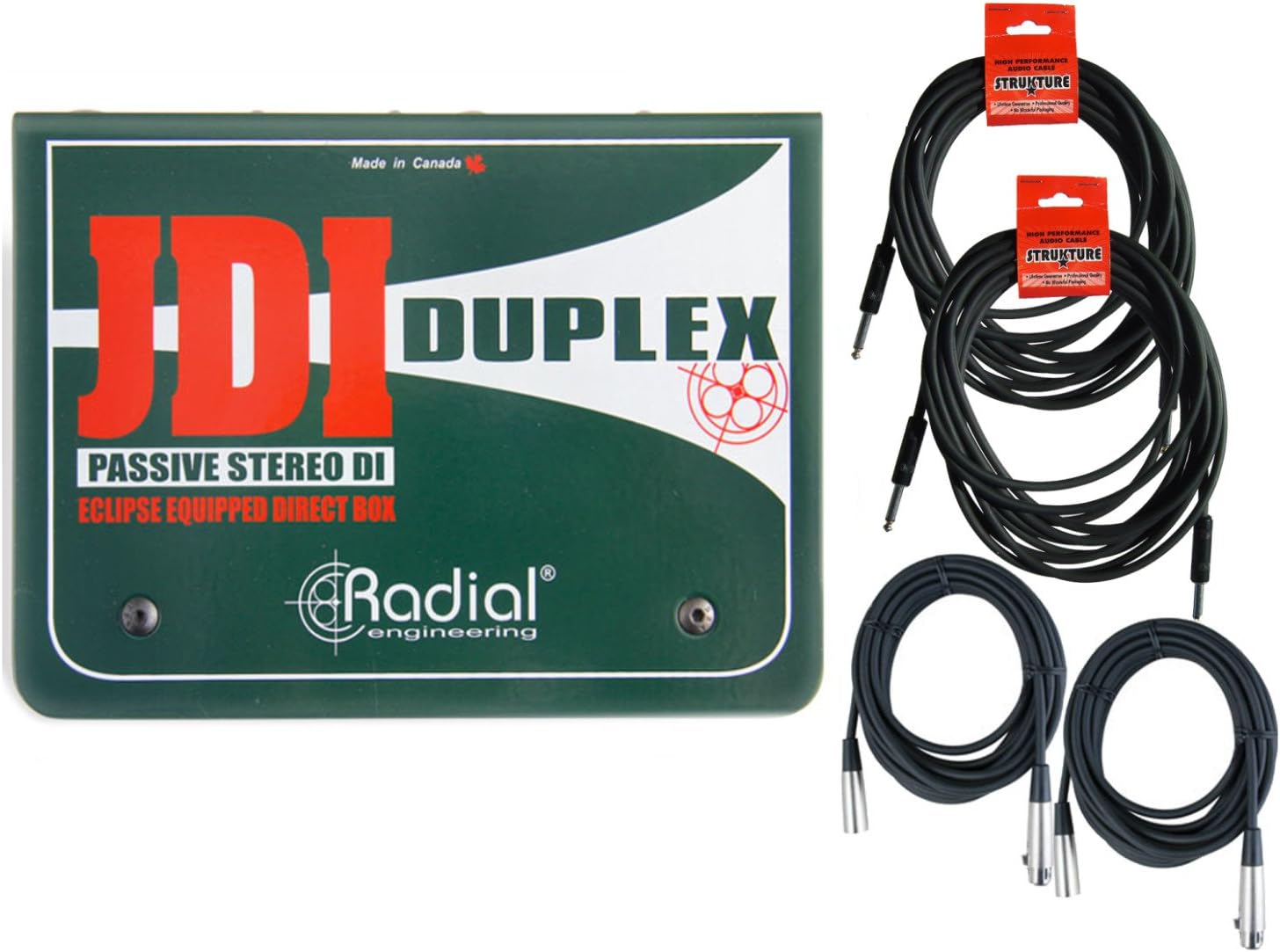 JDI Duplex Mk4 Stereo DI Passive Direct Box w/ 4 Cables