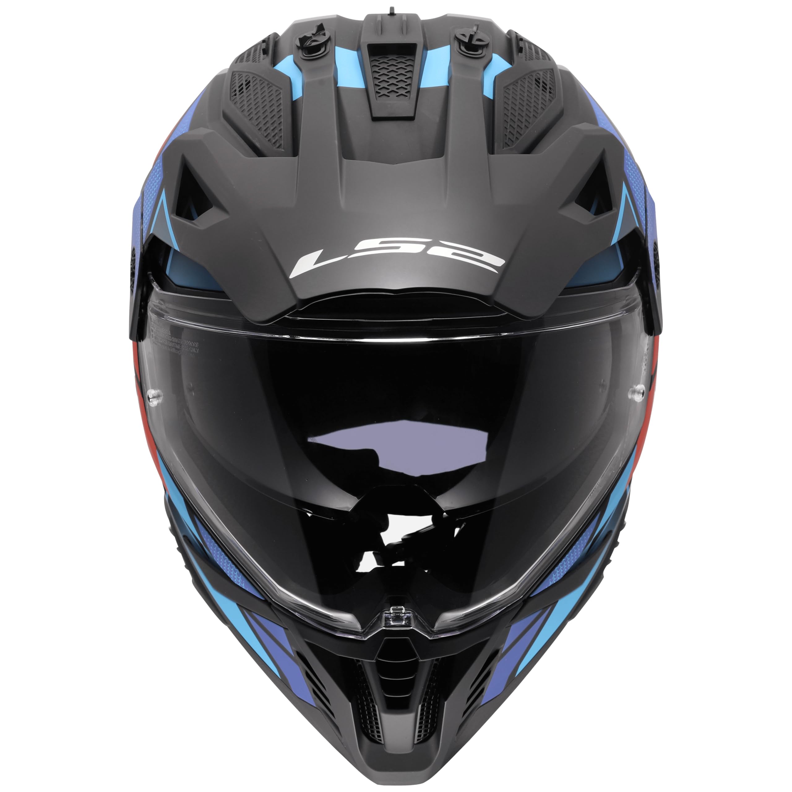 LS2, Casco Moto Cross PIONEER II BLOCK Black Red Blue, XS