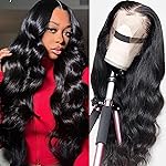 Douyin Body Wave Lace Front Wigs Human Hair Pre Plucked 26 Inch 180% Density 13x4 HD Lace Front Wigs For Women Glueless Transparent Human Hair Wig Natural Black Color
