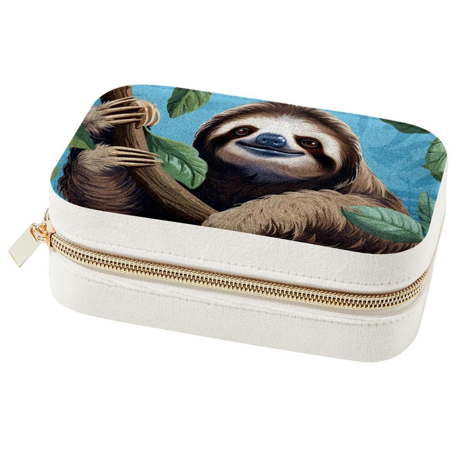 Boîte à bijoux de voyage Happy Sloth F, le cadeau de demoiselle d'honneur