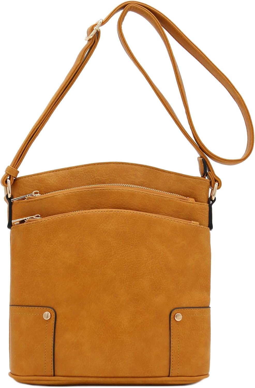 ALYSSA Triple Zip Pocket Large Crossbody Bag - Image 3