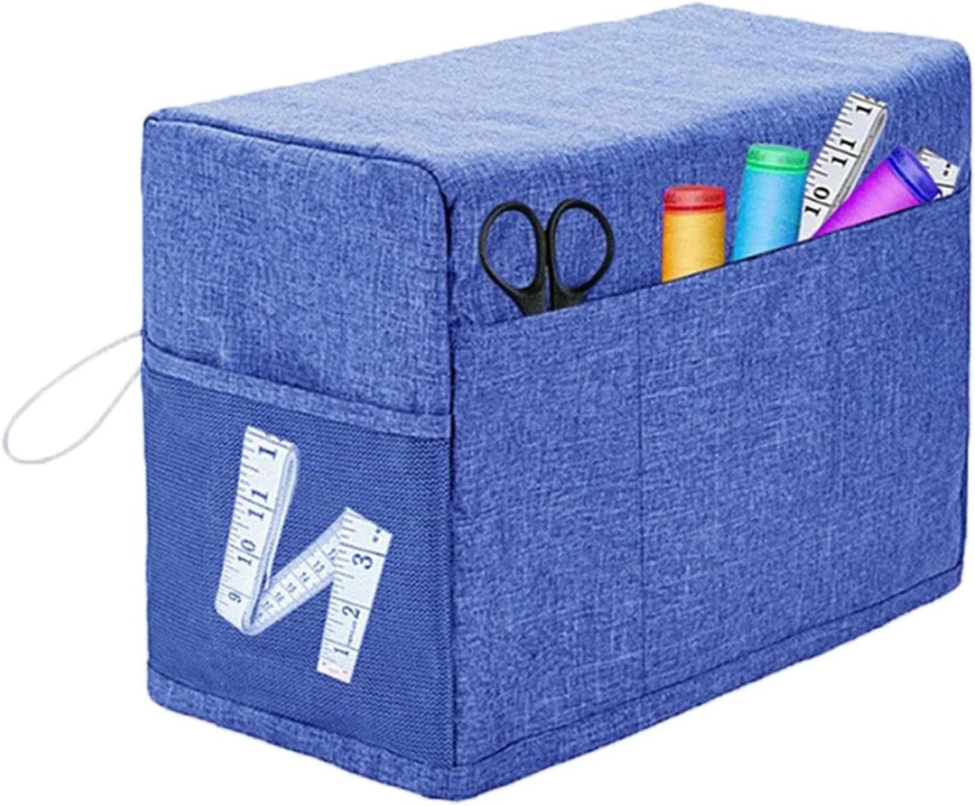 Sewing Machine Cover Protective Quilted Dust Cover with Storage Pockets Compatible with Most Standard Singer & Brother Machines and Accessories(Blue)