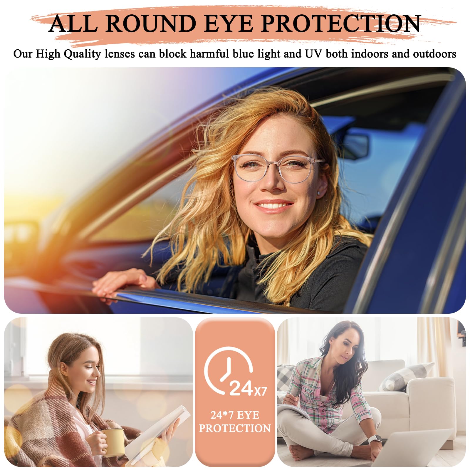 Gafas de bloqueo de luz azul para hombres y mujeres, protección ocular digital, gafas de ordenador, TR90, elegantes gafas redondas antiluz azul con antisobreesfuerzo para juegos, lectura