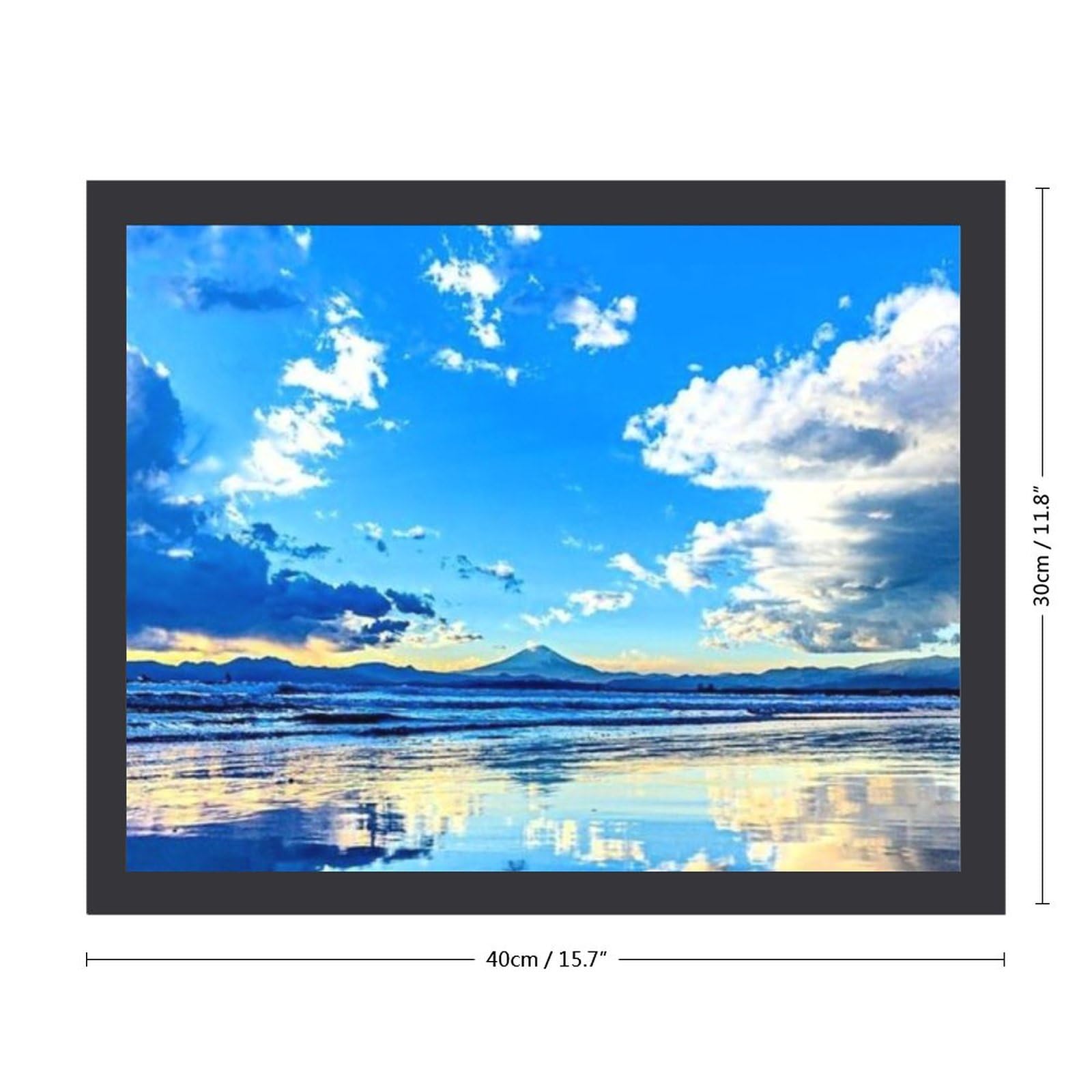 Amazon.co.jp: 空と雲がビーチに映る 絵画 絵 青い海 海岸の風景