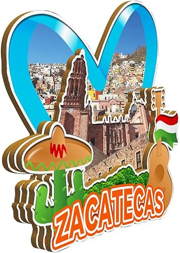 Miniatura 2 de Zacatecas - Imán de madera para nevera en 3D, monumentos coleccionables para viajes, decoración hecha a mano -2037