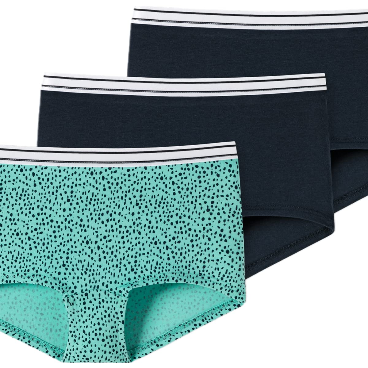 Schiesser - Teens Girls - 95/5 Organic Cotton - Short - 173524-6er Pack (140 Mint/Dunkelblau)