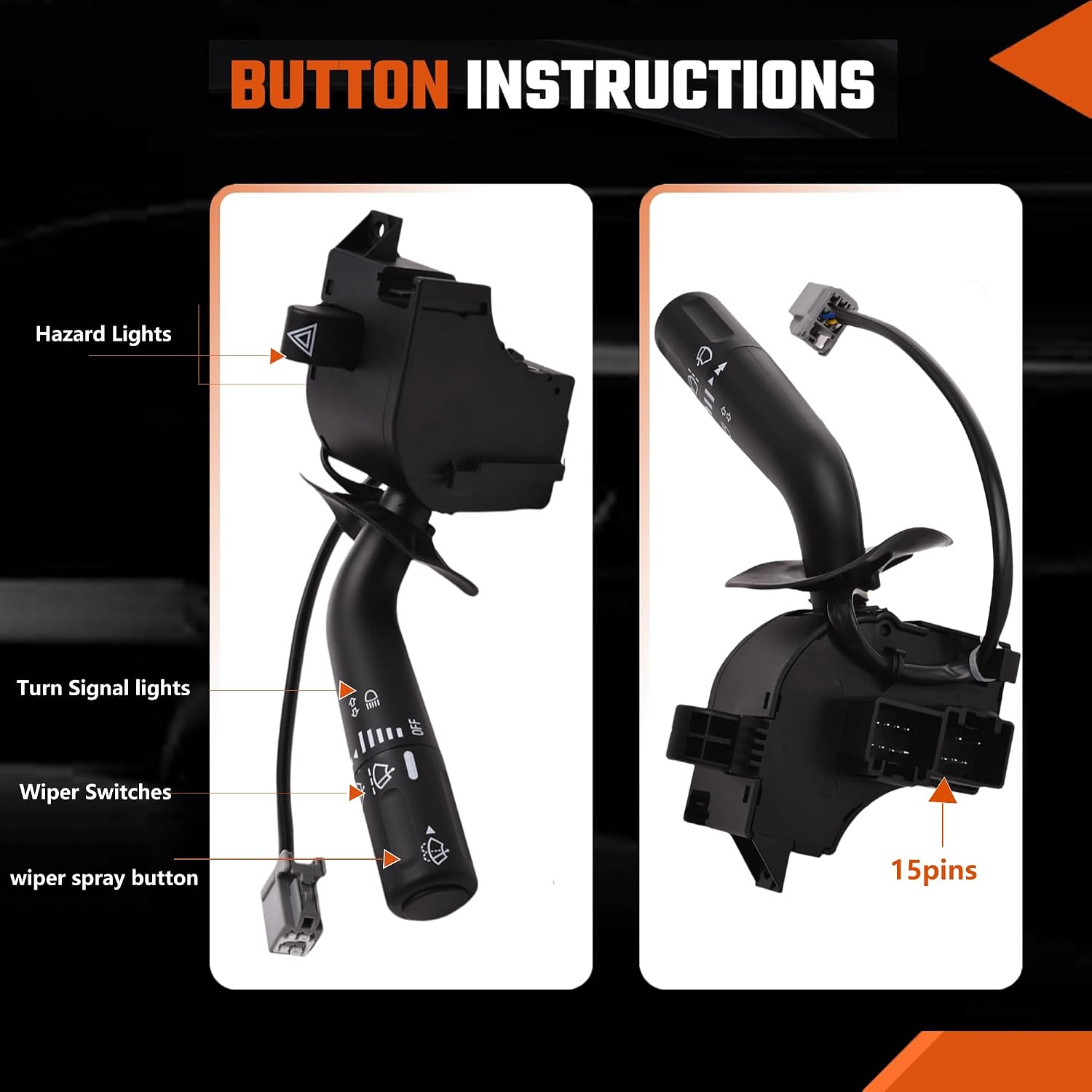 Turn Signal Wiper Dimmer Headlight Combination Multi-Function Switch for 2005-2008 Ford F150, 2006-2008 Lincoln Mark LT, Replace OE 5L3Z13K359AAA 6L3Z13K359AA SW7388 629-00789 CBS1332