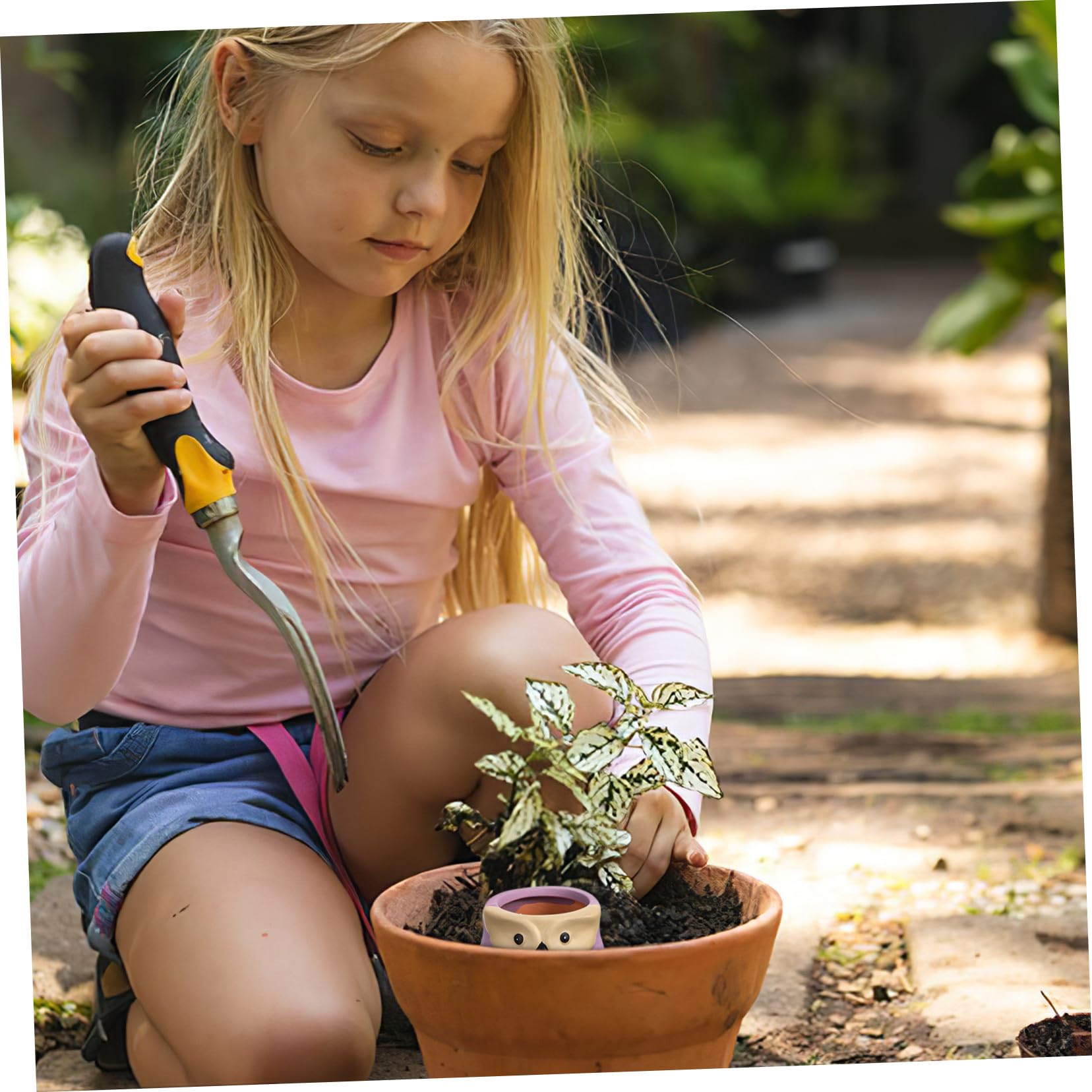 Didiseaon 4 Stück Keramik Eulen bewässerungskegel Selbstbewässerungssystem Pflanzengießer für Topfpflanzen Innen Außen Garten Urlaubs wasserspender Automatische Pflanzenbewässerung