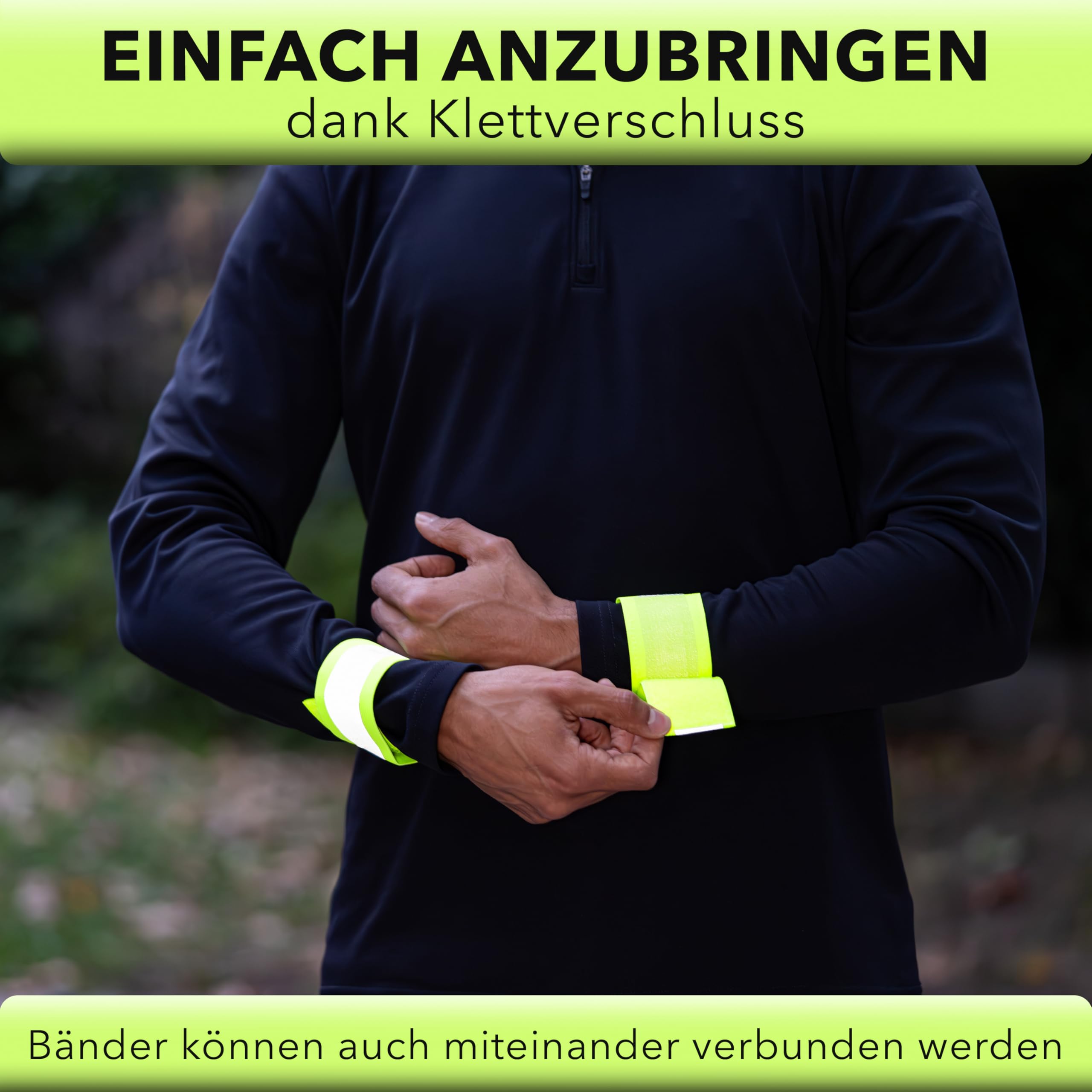 AVANA Odblaskowy pasek odblaskowy, odblaskowy, elastyczna bransoletka, bezpieczny, jogging, rower, dla dzieci, taśma odblaskowa (zestaw 4 szt.)