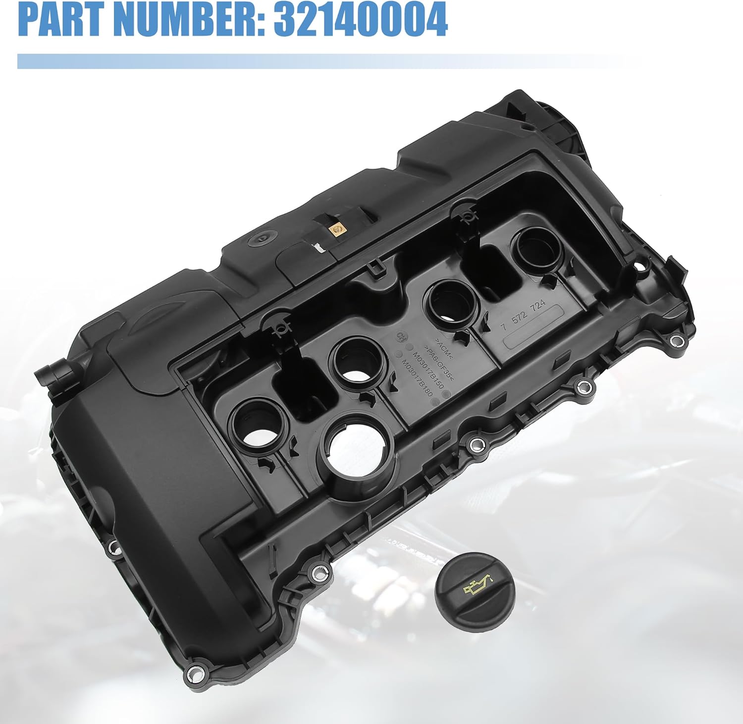 X AUTOHAUX 1 Set Engine Valve Cover & Engine Valve Cover Gasket for BMW N16 No.11127646554 Black