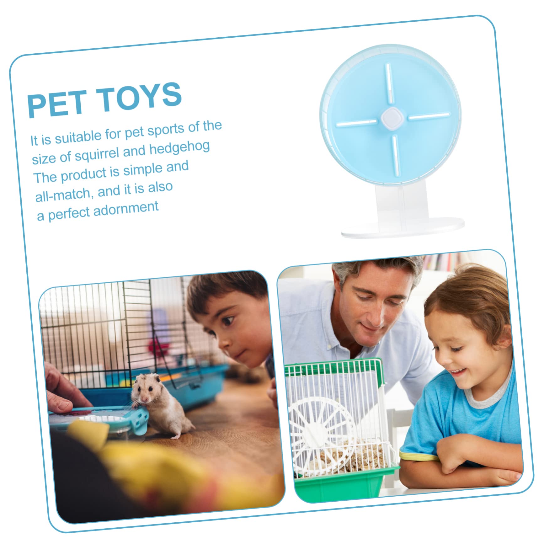 UKCOCO Roulette de Course Silencieuse pour Hamster avec Base Antidérapante pour Petits Animaux comme Gerbille et Souris Roue de Sport Bleu