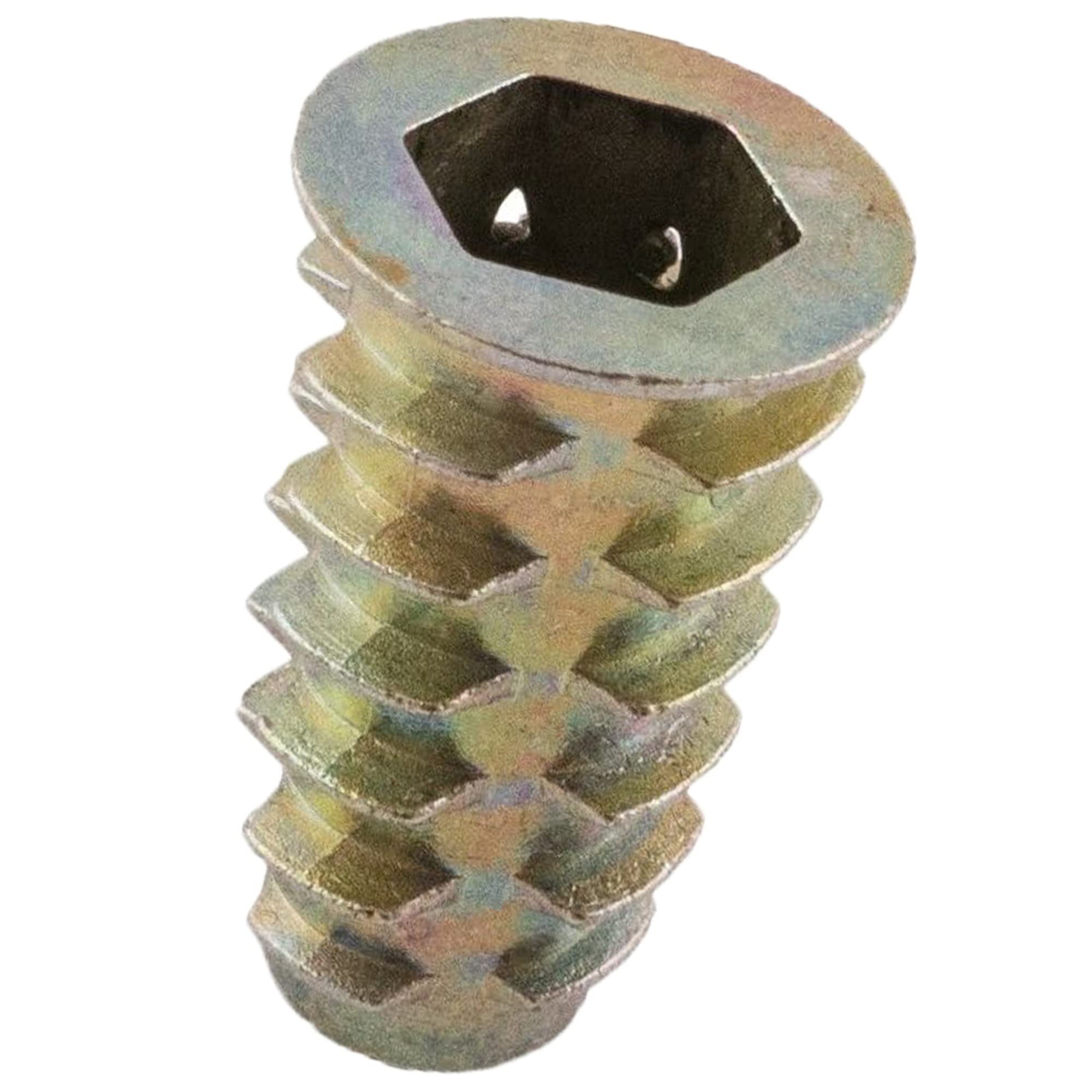 M8 x 25mm THREADED HEX DRIVE INSERT FIXING TYPE D WOOD SCREW INSERTS NUTS (50)