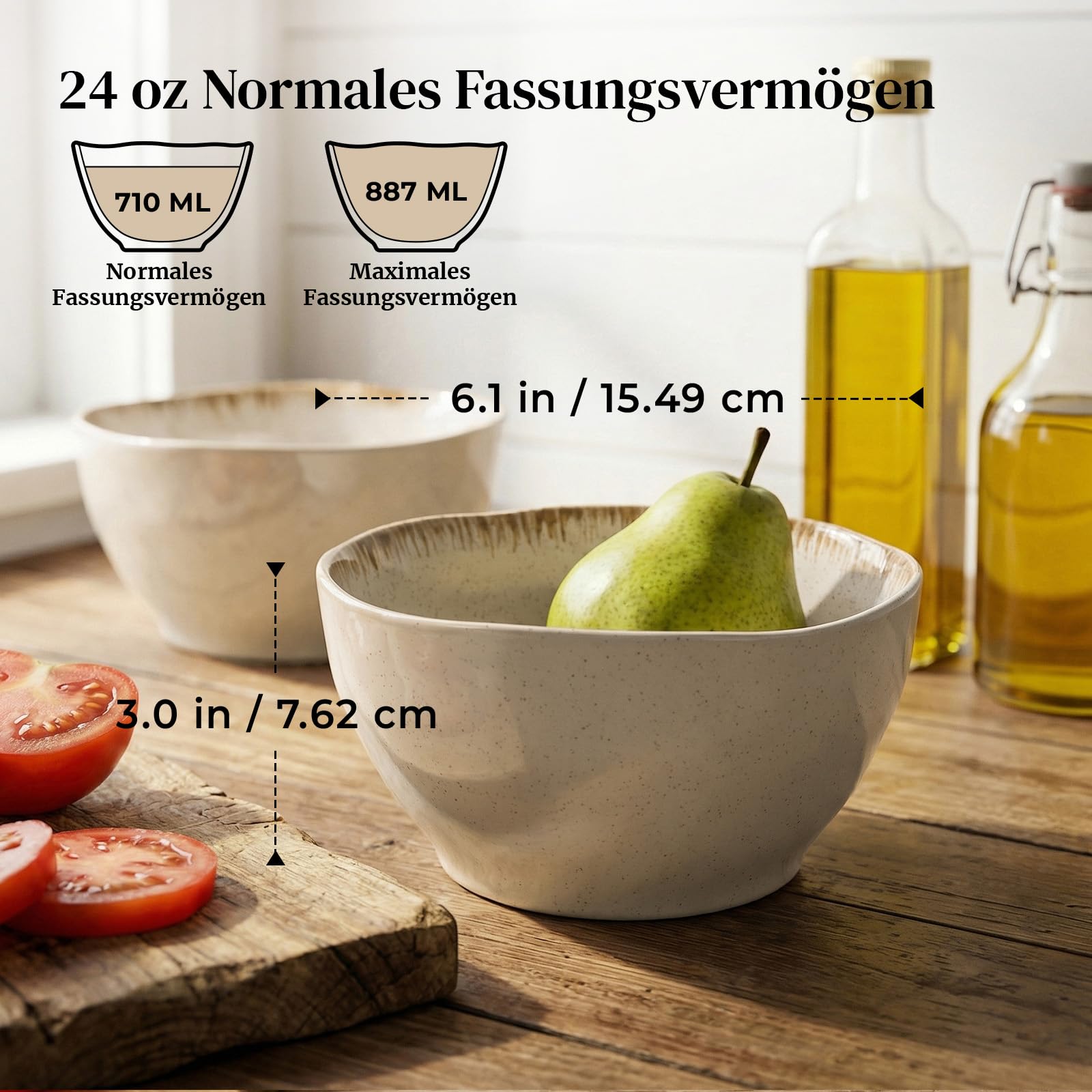 DOWAN Müslischalen 4er Set, 880ml Bowl Schüssel Set, Keramik Suppenschalen