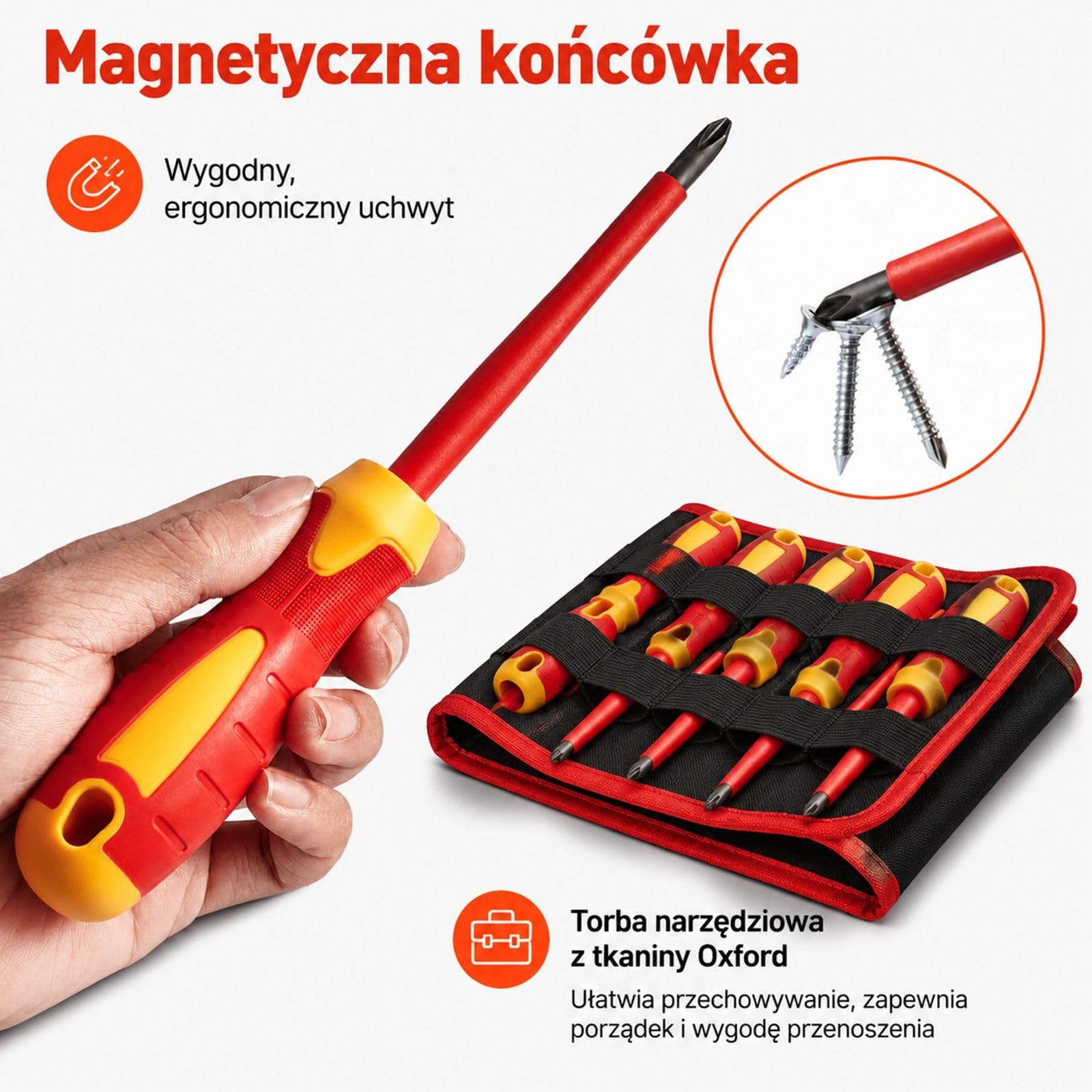 12-częściowy zestaw izolowanych wkrętaków dla elektryków