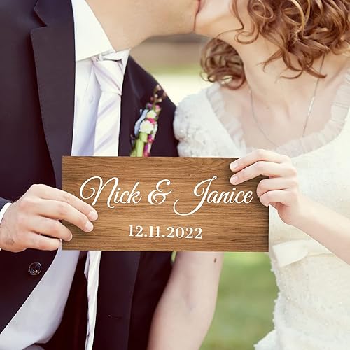 Miniatura 6 de SIMIEEK Letreros de madera personalizados con nombre de la familia para decoración del hogar placa de nombre de madera personalizada con texto para