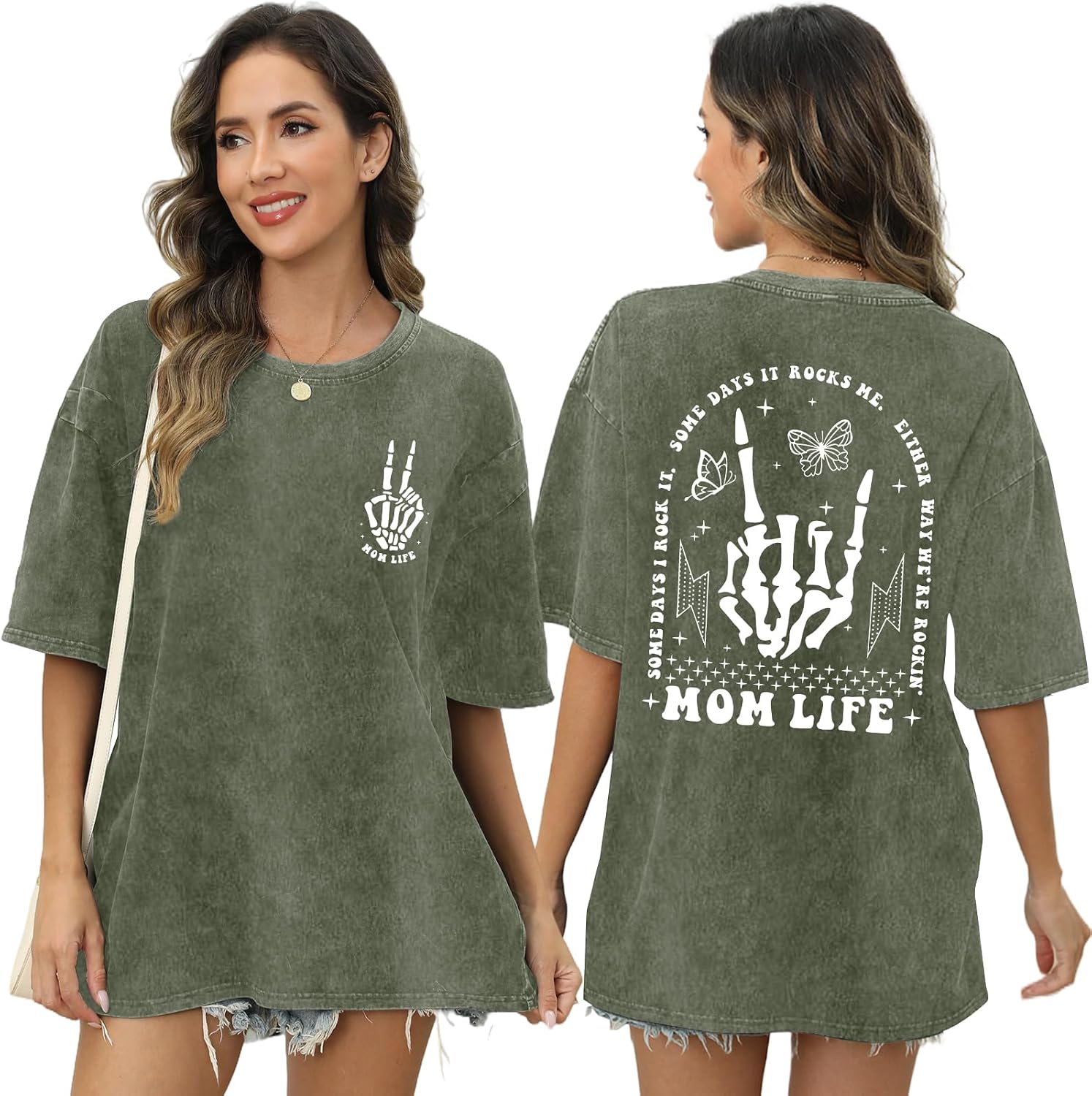 Nursing Shirts for Breastfeeding Zipper Mom Mama Shirt Women Skeleton Graphic Tees Maternity Tops
